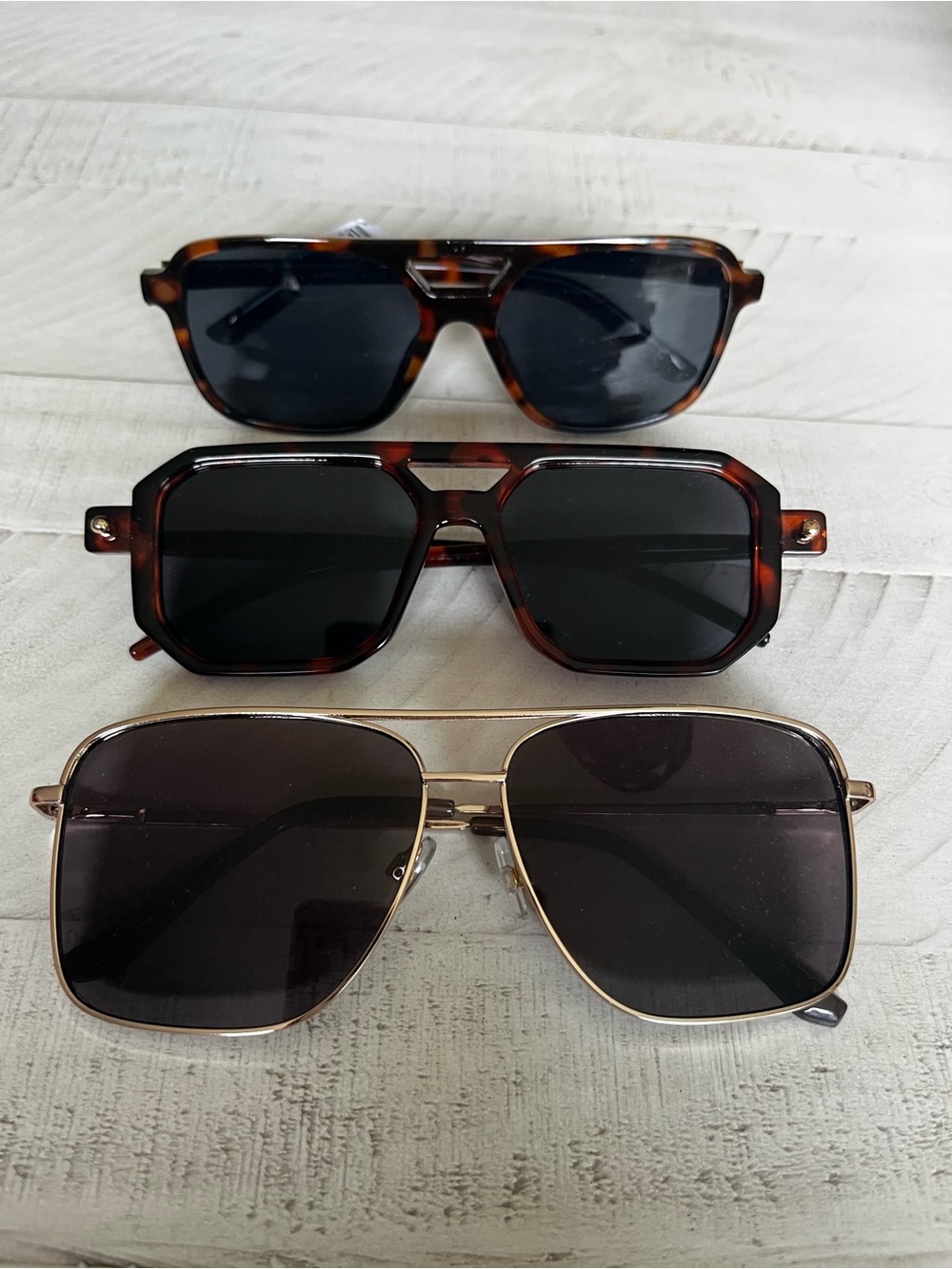 American Eagle Outfitters Tortoiseshell & Gold Sunglass Bundle - Brown/Gold